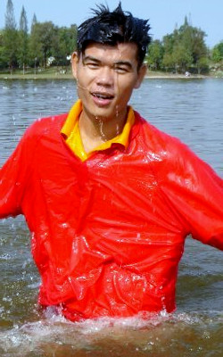 windshirt wet swimming in lake